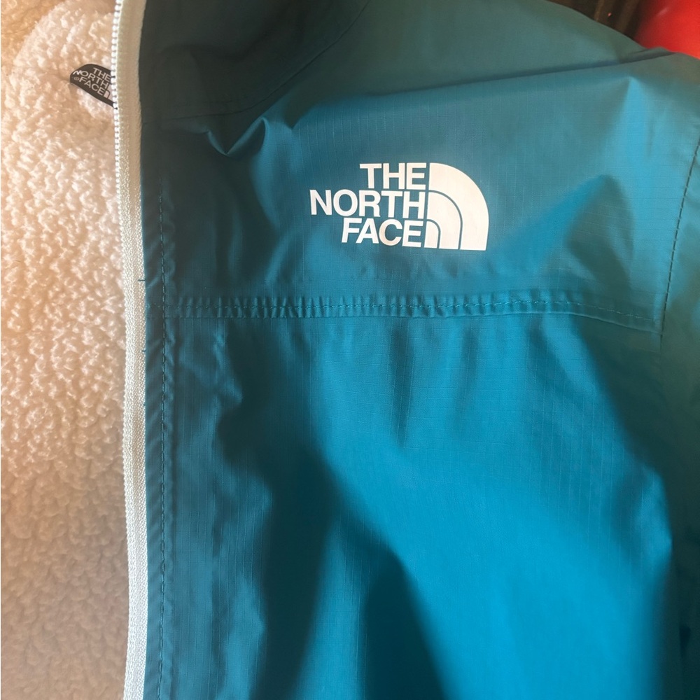 The North Face Teal and Cream Fleece Jacket